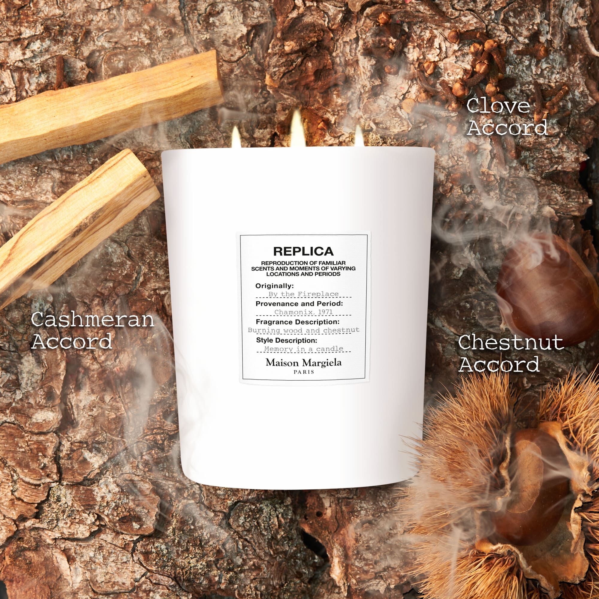 REPLICA By the Fireplace Ceramic Candle